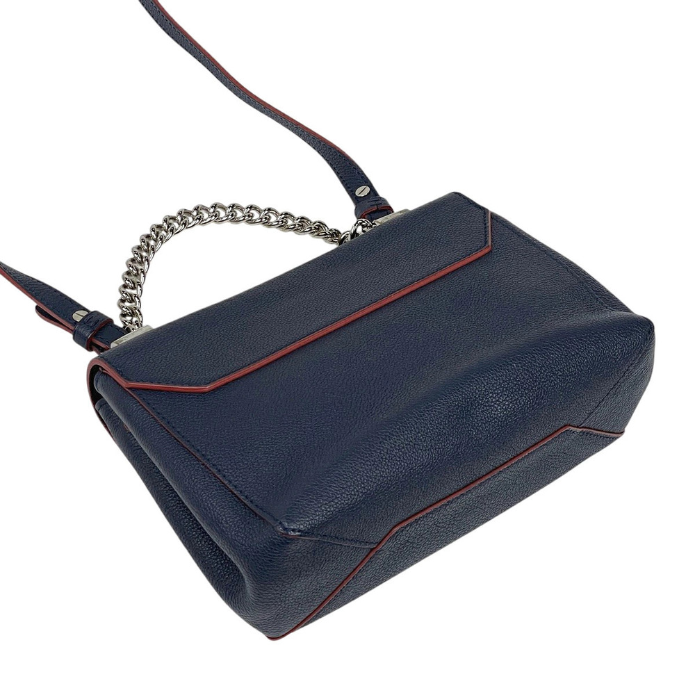 Louis Vuitton Leather Handbag Marine Rouge Blue Bag Shoulder Lockme